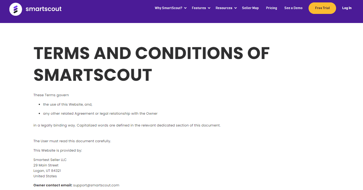 Terms Of Use SmartScout